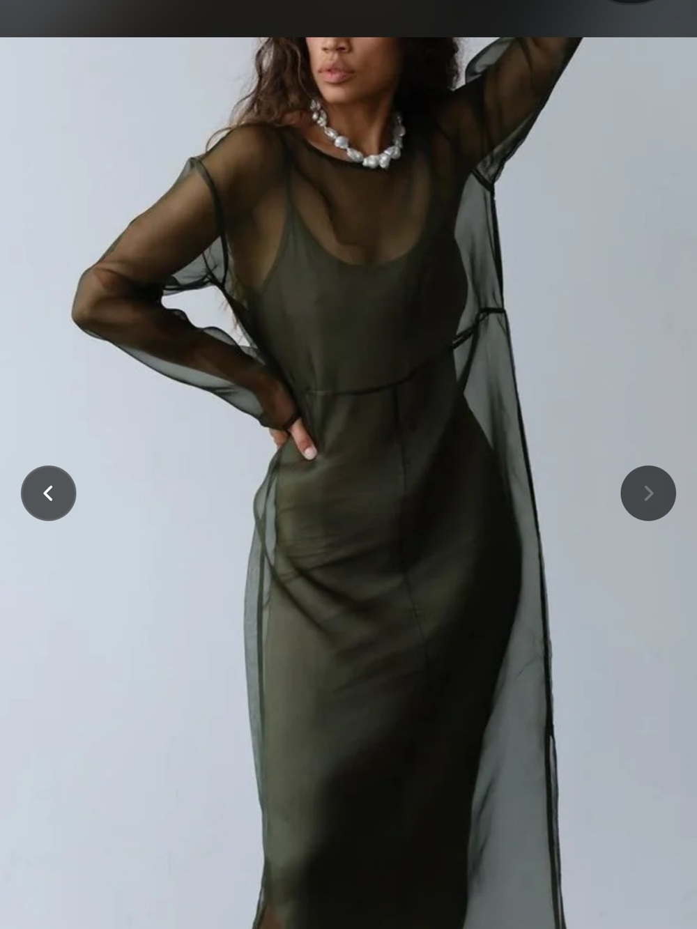 DONNI. Black Sheer Midi Dress